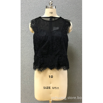 women's black lace blouse